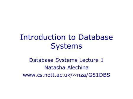 Introduction to Database Systems