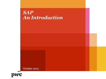 SAP An Introduction October 2012.