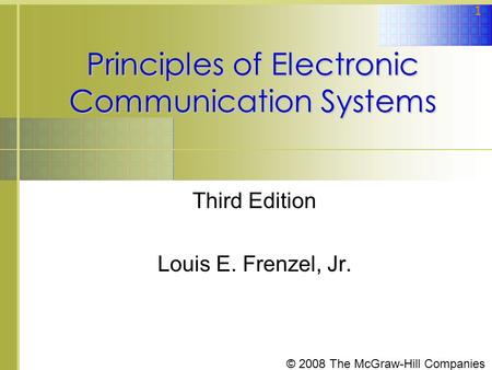 Principles of Electronic Communication Systems