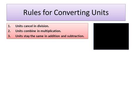 Rules for Converting Units