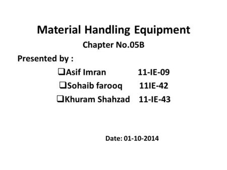 Material Handling Equipment