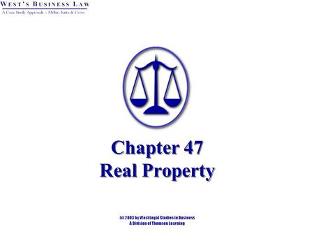 Chapter 47 Real Property. § 1: Nature of Real Property Real property is immovable and includes: Land. Buildings. Trees and vegetation. Airspace. Subsurface.