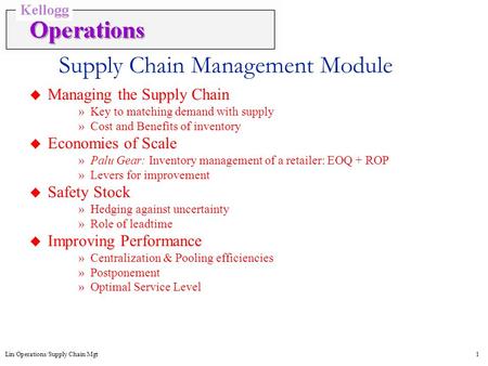 Supply Chain Management Module