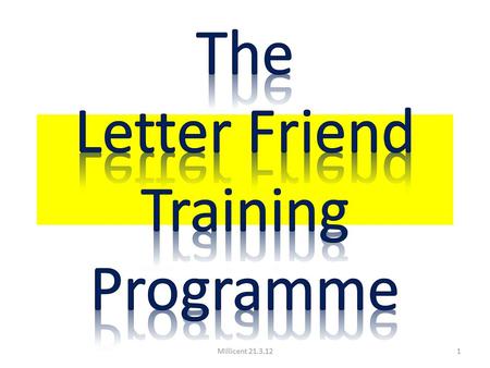 The Letter Friend Training Programme