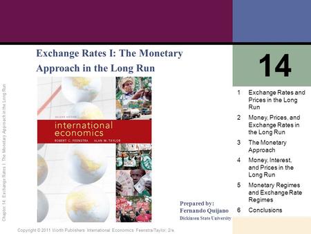 14 Exchange Rates I: The Monetary Approach in the Long Run 1