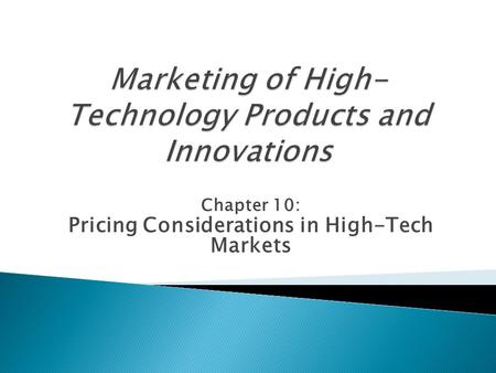 Marketing of High-Technology Products and Innovations