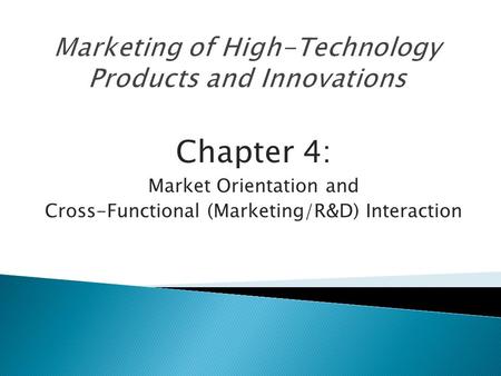 Marketing of High-Technology Products and Innovations