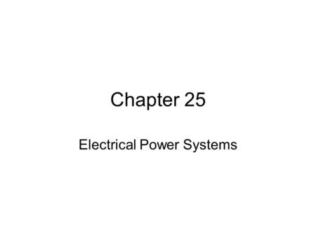 Electrical Power Systems