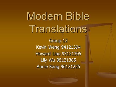 Modern Bible Translations