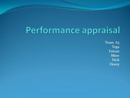 Performance appraisal