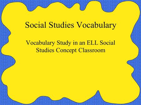 Social Studies Vocabulary