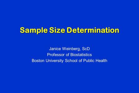 Sample Size Determination