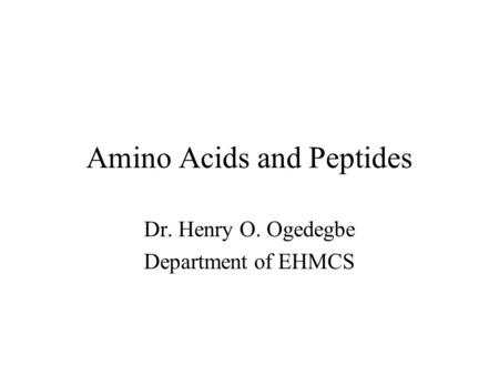 Amino Acids and Peptides