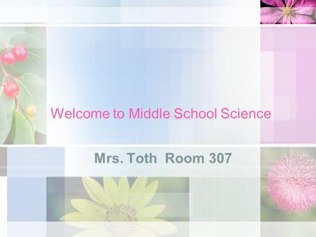 Welcome to Middle School Science