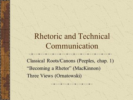 Rhetoric and Technical Communication