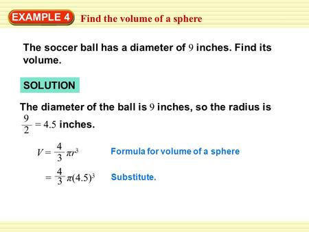 Find the volume of a sphere