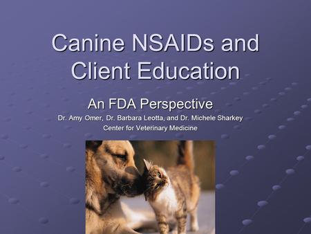 Canine NSAIDs and Client Education