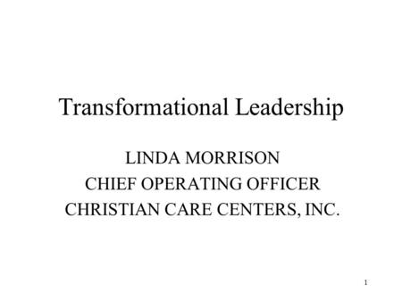 Transformational Leadership