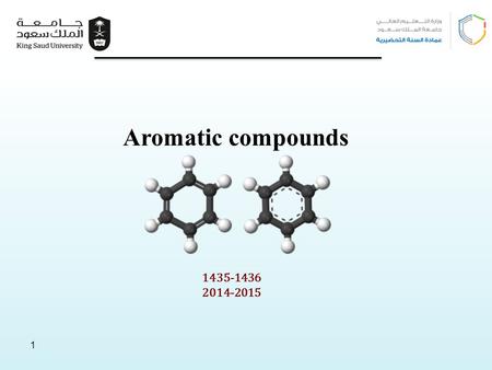 1 1435-1436 2014-2015. Learning Objectives  Understand the resonance description of structure of benzene  Understand the hybridization in benzene 