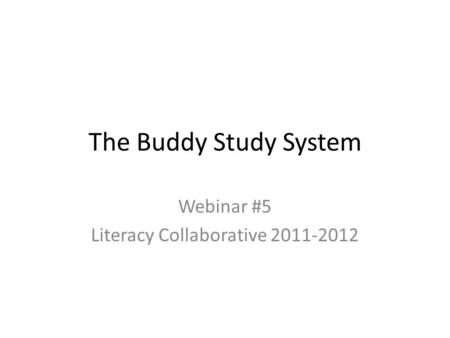 Webinar #5 Literacy Collaborative