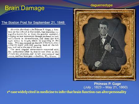 Brain Damage daguerreotype The Boston Post for September 21, 1848