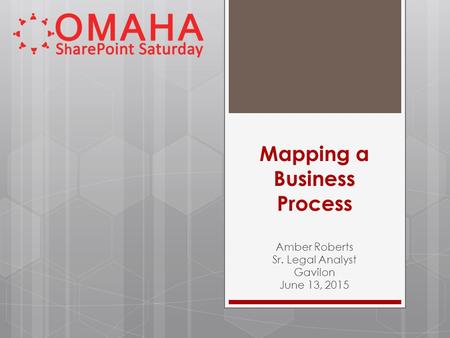 Mapping a Business Process Amber Roberts Sr. Legal Analyst Gavilon June 13, 2015.