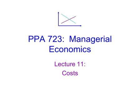 PPA 723: Managerial Economics