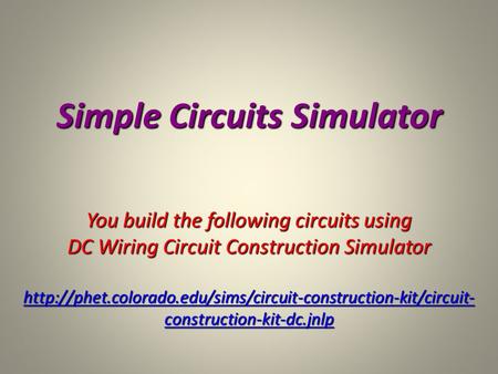 Simple Circuits Simulator