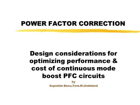 POWER FACTOR CORRECTION