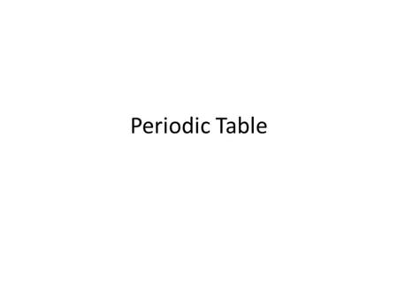 Periodic Table.