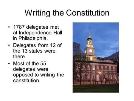 Writing the Constitution