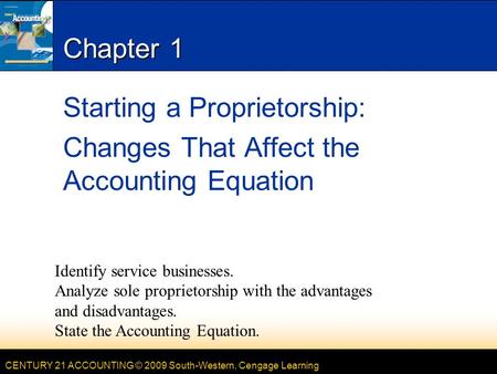 Starting a Proprietorship: Changes That Affect the Accounting Equation