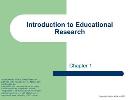 Introduction to Educational Research