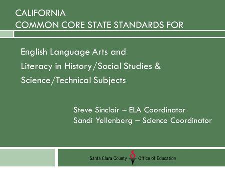 California Common Core STATE Standards for