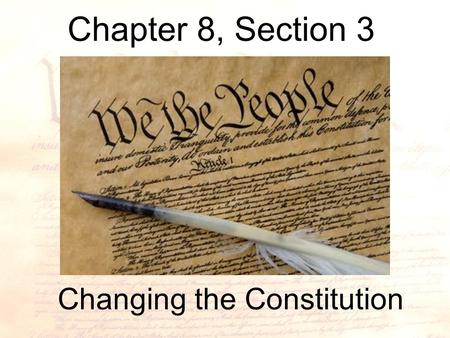 Changing the Constitution