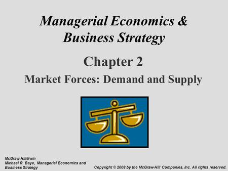 Managerial Economics & Business Strategy