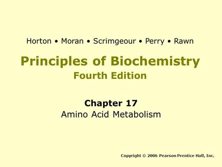 Principles of Biochemistry