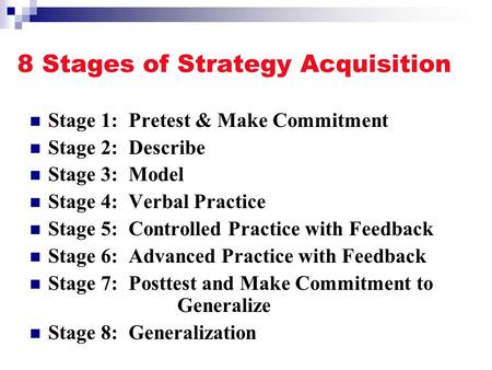 8 Stages of Strategy Acquisition