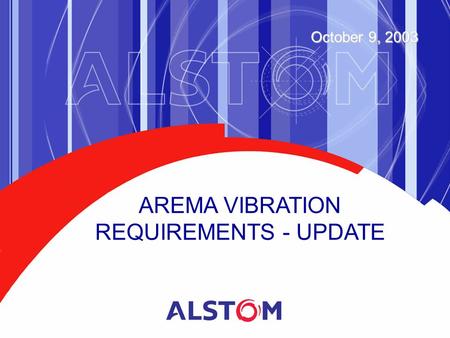 AREMA VIBRATION REQUIREMENTS - UPDATE October 9, 2003.