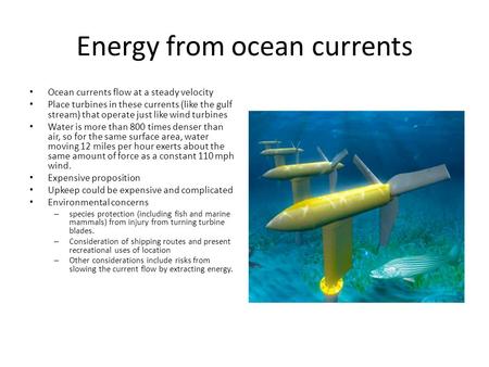 Energy from ocean currents