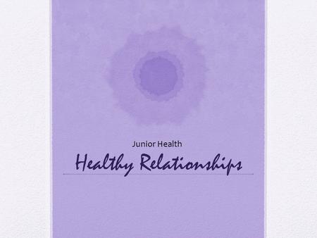 Healthy Relationships