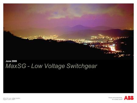 MaxSG - Low Voltage Switchgear