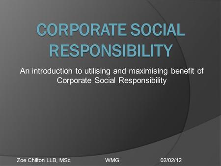 Corporate Social Responsibility