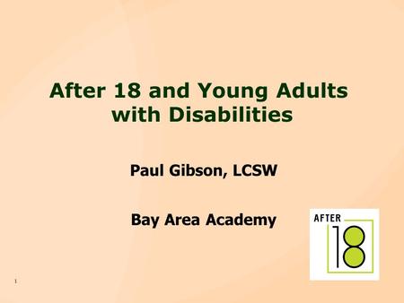 After 18 and Young Adults with Disabilities