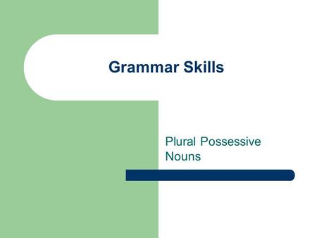 Plural Possessive Nouns