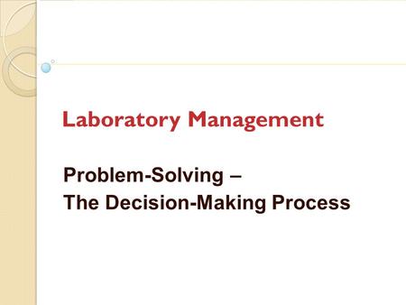 Laboratory Management