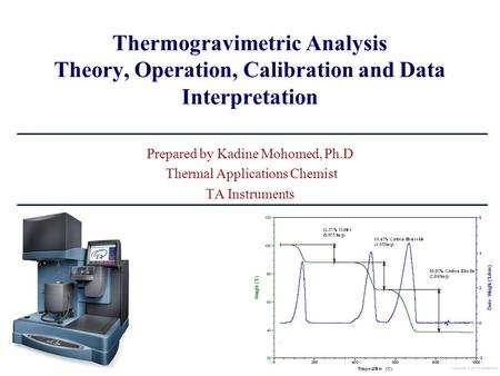 Prepared by Kadine Mohomed, Ph.D Thermal Applications Chemist