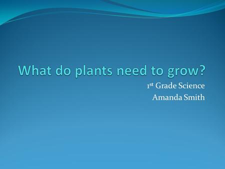 What do plants need to grow?