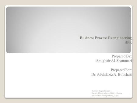 Business Process Reengineering BPR