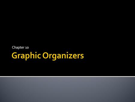 Chapter 10.  Basic Functions  Insert Graphics, Audio/Video  Add Text  Create Links  Capture Brainstormed Ideas  Generate Outline  Organize Graphics,